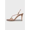 Patent leather stiletto sandals