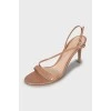Patent leather stiletto sandals