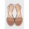 Patent leather stiletto sandals