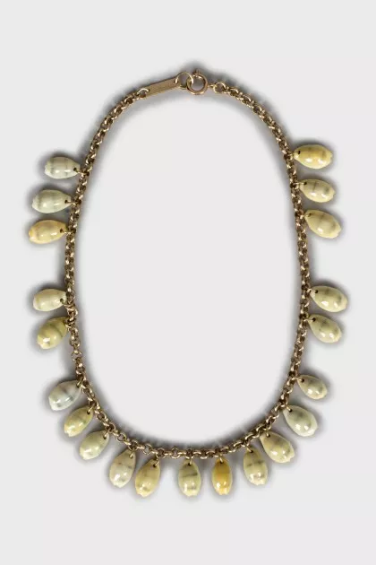 Gold necklace with shells