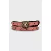 Leather belt with golden studs
