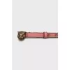 Leather belt with golden studs