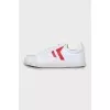 White sneakers with leather inserts