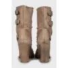 Suede ankle boots decorated with rhinestones