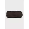 Brown textile cosmetic bag