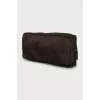 Brown textile cosmetic bag