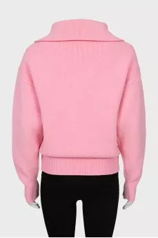 Wool sweater with zipper