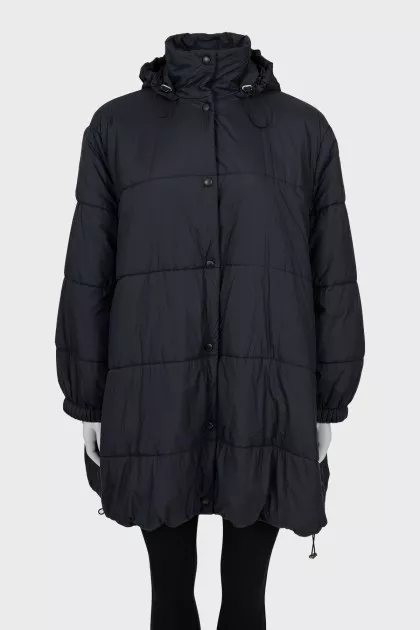 Quilted black oversized jacket