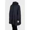 Quilted black oversized jacket