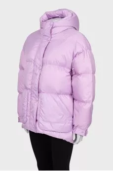 Oversized down jacket in purple cut