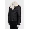 Short sheepskin coat made of artificial leather