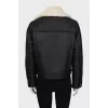 Short sheepskin coat made of artificial leather