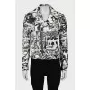 Leather jacket with print
