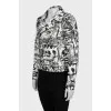Leather jacket with print