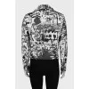 Leather jacket with print