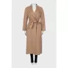 Brown wool coat with belt