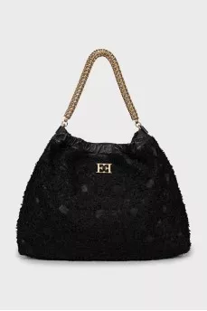 Hobo bag with gold chain