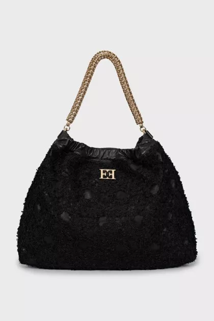 Hobo bag with gold chain