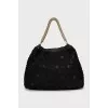 Hobo bag with gold chain