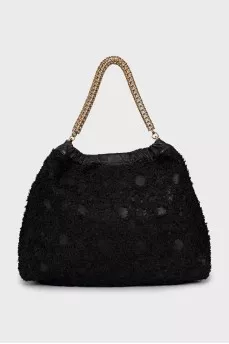 Hobo bag with gold chain
