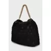 Hobo bag with gold chain