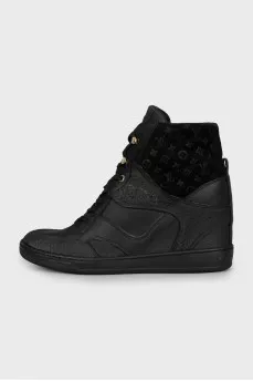 Embossed Wedge Boots