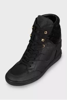 Embossed Wedge Boots