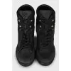 Embossed Wedge Boots