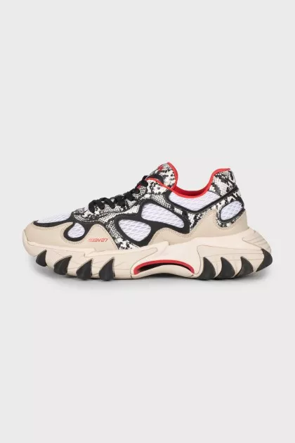 Men's sneakers with embossed leather
