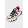 Men's sneakers with embossed leather