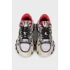 Men's sneakers with embossed leather