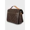 Canvas satchel bag with branded logo