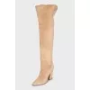 Suede over the knee boots with heels