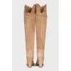 Suede over the knee boots with heels
