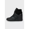 Leather boots with signature monogram
