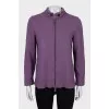 Purple cardigan with collar decoration
