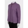 Purple cardigan with collar decoration