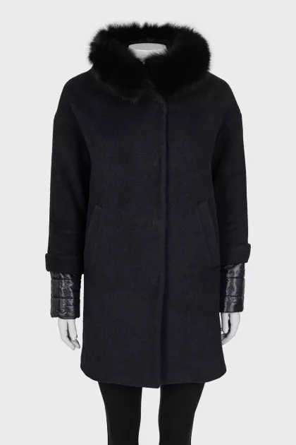 Short coat with double sleeves