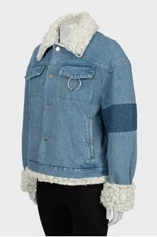 Insulated denim jacket with buttons