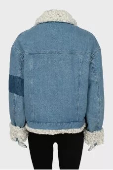 Insulated denim jacket with buttons