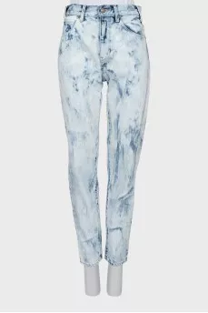 Skinny jeans with abstract print