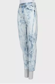 Skinny jeans with abstract print