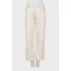 Jeans with contrast seams and tag