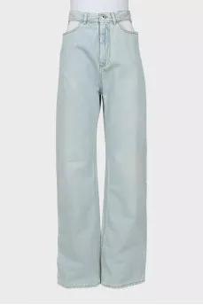 Голубые джинсы wide leg fit