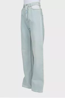 Голубые джинсы wide leg fit