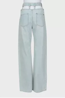 Голубые джинсы wide leg fit