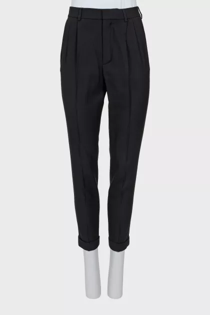 Slim fit wool trousers