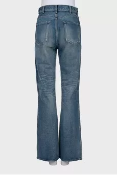 Straight-leg jeans with gold trim
