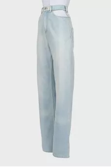 Palazzo jeans with slits