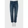 Cropped jeans with raw hem